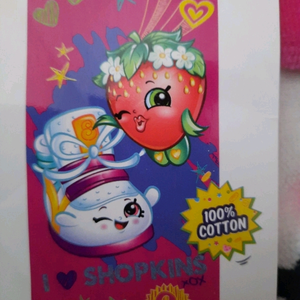 NEW Shopkins Bath Pool Beach Swimming Towel Cotton Love Sneaky Strawberry Kiss